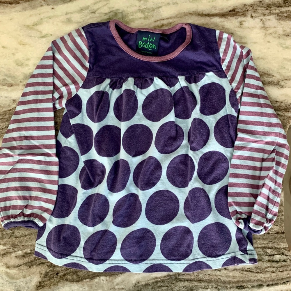 Mini Boden l/s trapeze style top. Size 5-6